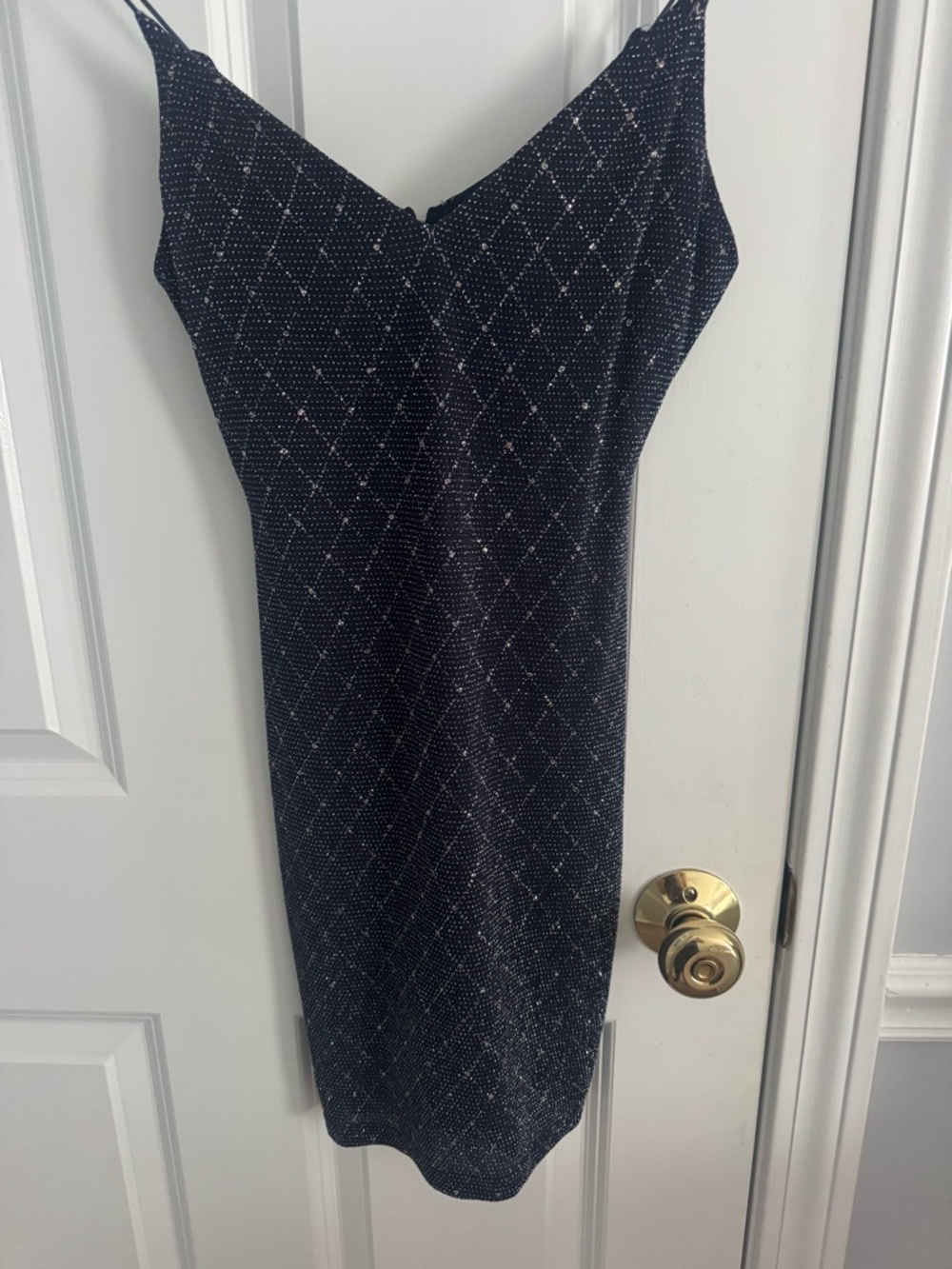 B. Smart Navy Glitter Slip Midi Dress